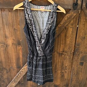 Mossimo Supply Co. Black and White Patterned Romper